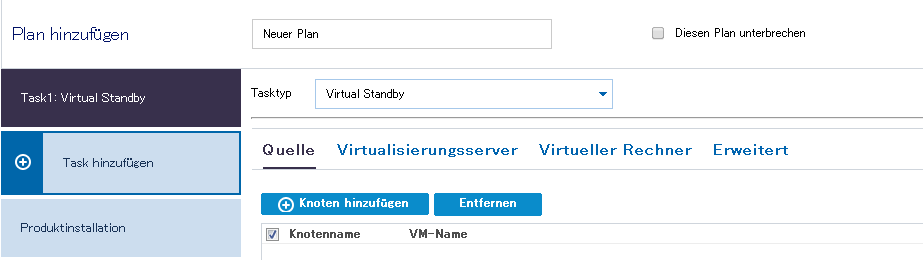 Virtual Standby für RHA-Knoten