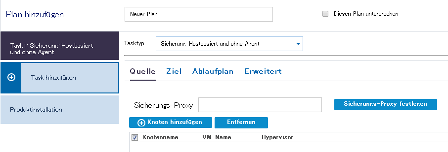 Tasktyp für hostbasiert und agentenlos