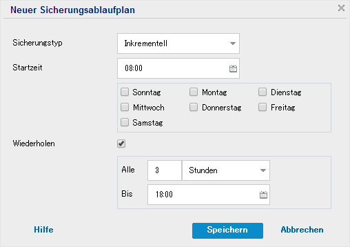 Neuer Sicherungsablaufplan