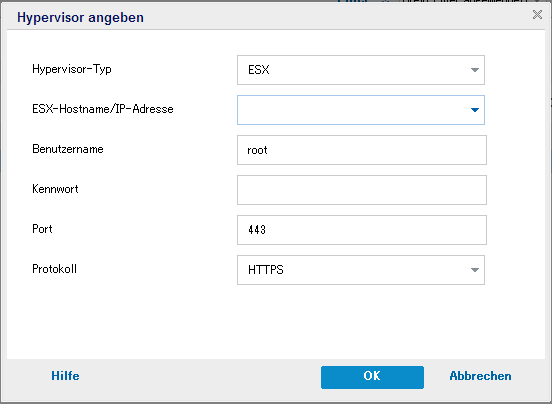 Angeben des Hypervisor