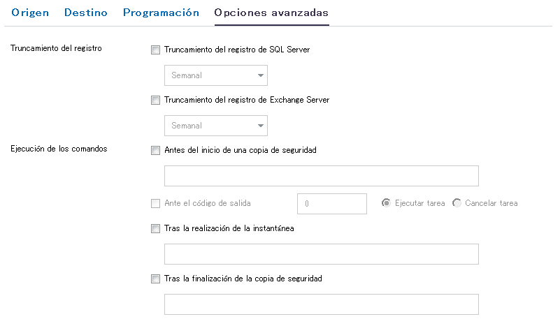 Configuración avanzada