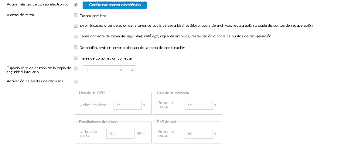 Configuración del correo electrónico