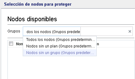 Filtro de grupo de nodos