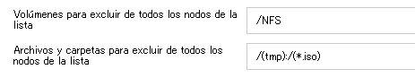 Exclusión de volúmenes en la tarea de Linux