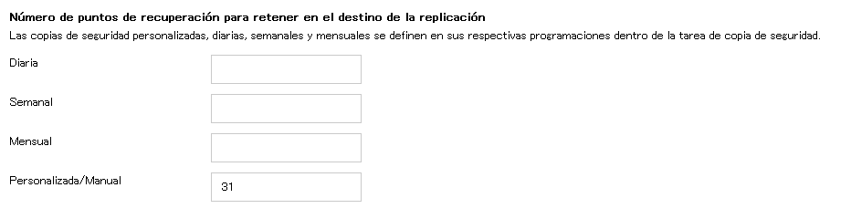 Retención de los puntos de recuperación