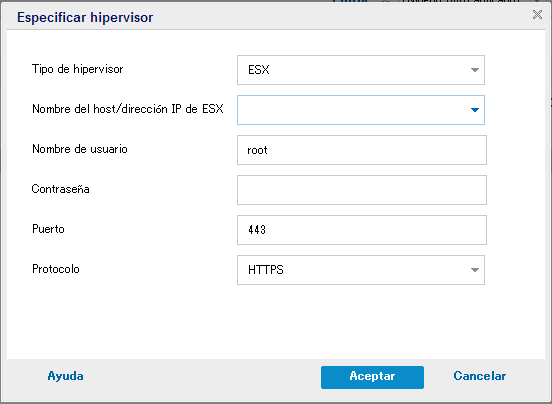 Especificar hipervisor