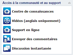 Page d'accueil de CA D2D On Demand - Barre des tâches de la communauté de support