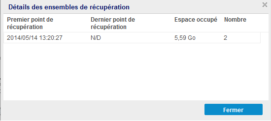 Sauvegarder - Paramètres de protection