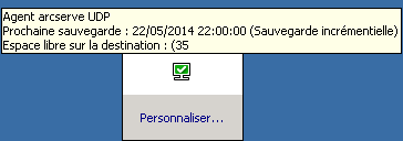 Icônes de la barre d'état système - Placer le curseur