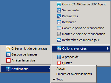 Licences dans le moniteur de barre d'état