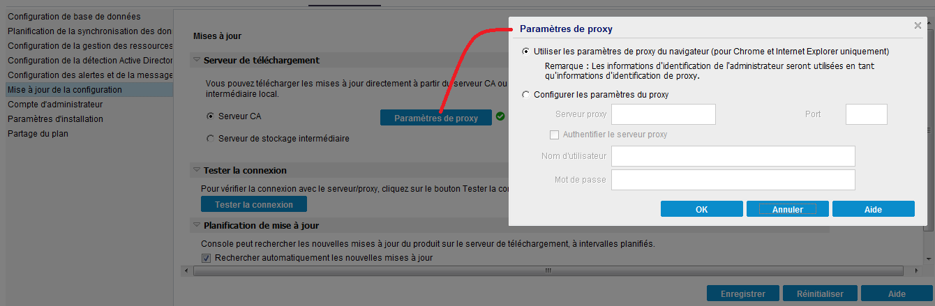 Mettre la configuration à jour