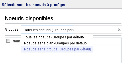 Filtrage par groupe de nœuds