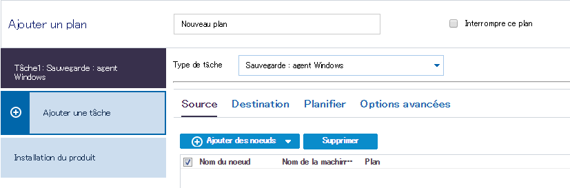 Page Ajouter un plan