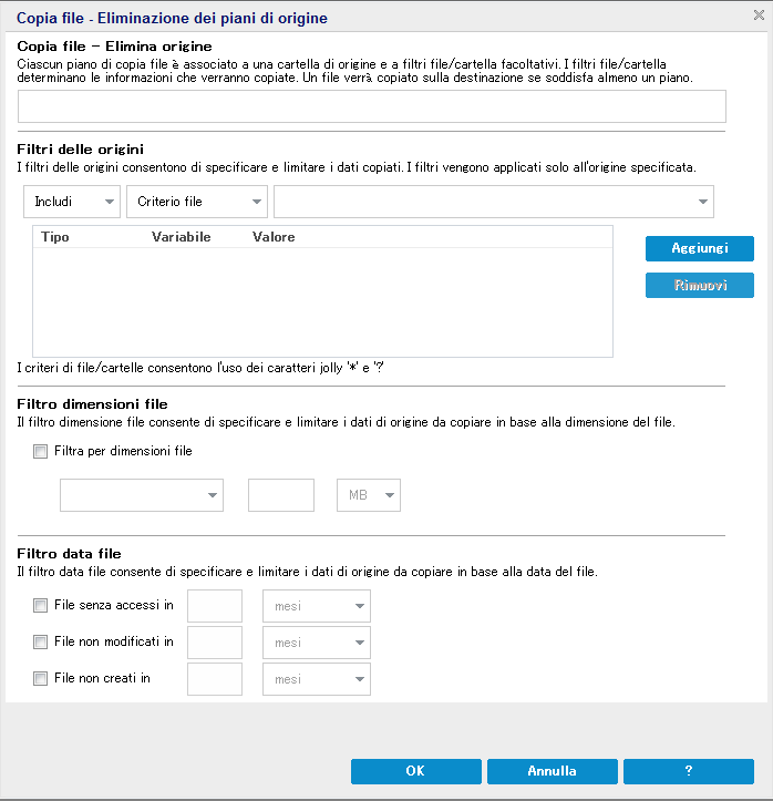 Piano Copia file - Elimina origine