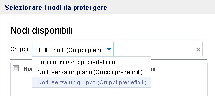 Filtro di un gruppo di nodi