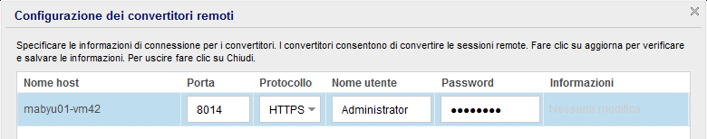 Configurazione del diagramma dei convertitori remoti