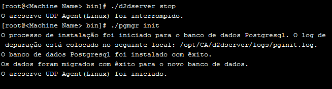 Comando de backup de vários nós