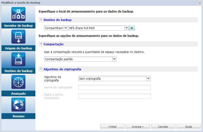 Agente Linux de destino de backup