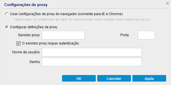 Configurações de proxy do D2D