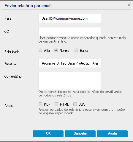 Enviar relatório por email