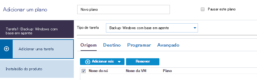 Adicionar uma página de plano