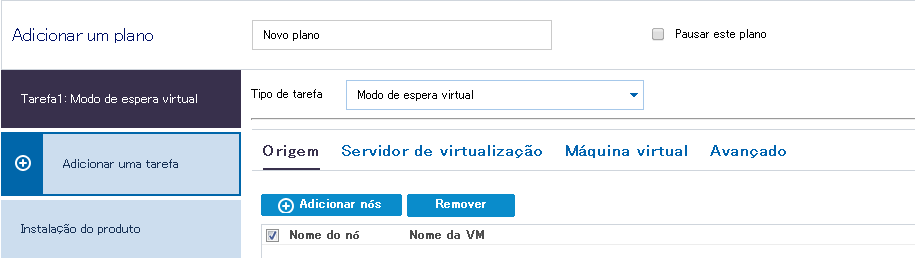 Modo de espera virtual para nós de RHA