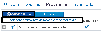 Programação de mesclagem de replicação