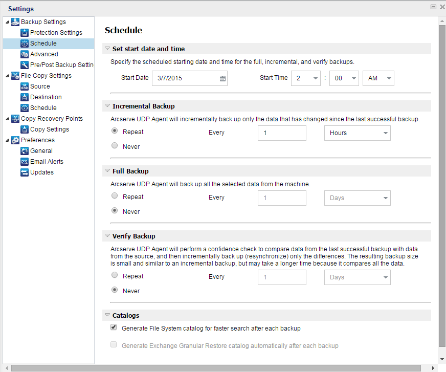 Backup Now - Schedule