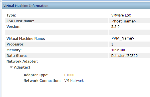 Standby VM Information