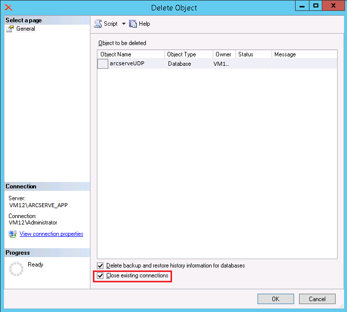 How to Delete arcserve UDP DB