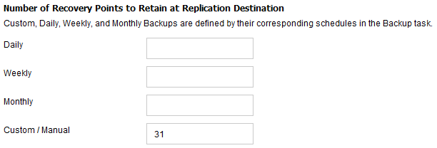 Recovery points retention