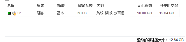 保護設定 - 選取磁碟區