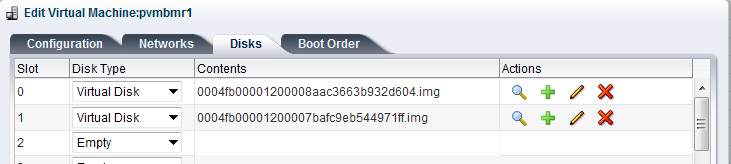 Registerkarte "Revised Disks" - Oracle VM Manager