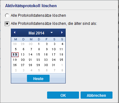 Optionen "Protokoll löschen"
