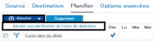 Planification de fusion de réplication