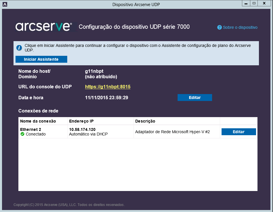 Configuração – Iniciar o Assistente