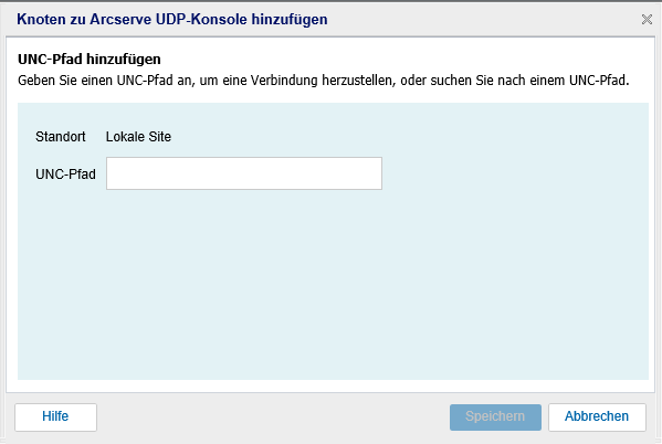 Hinzufügen eines UNC-Pfads