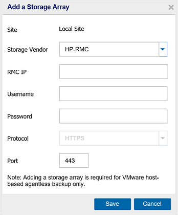 Add a storage array for HPE 3PAR storeserve 