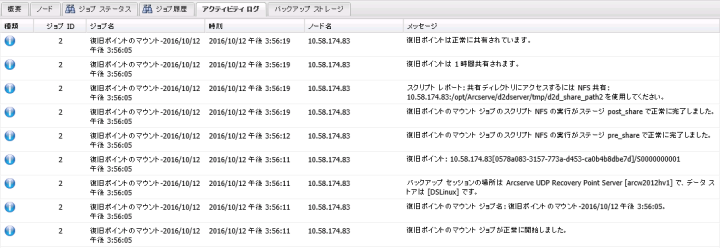 Linux サーバでの NFS 共有または WebDAV 共有のマウント