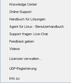 Menü "Hilfe"