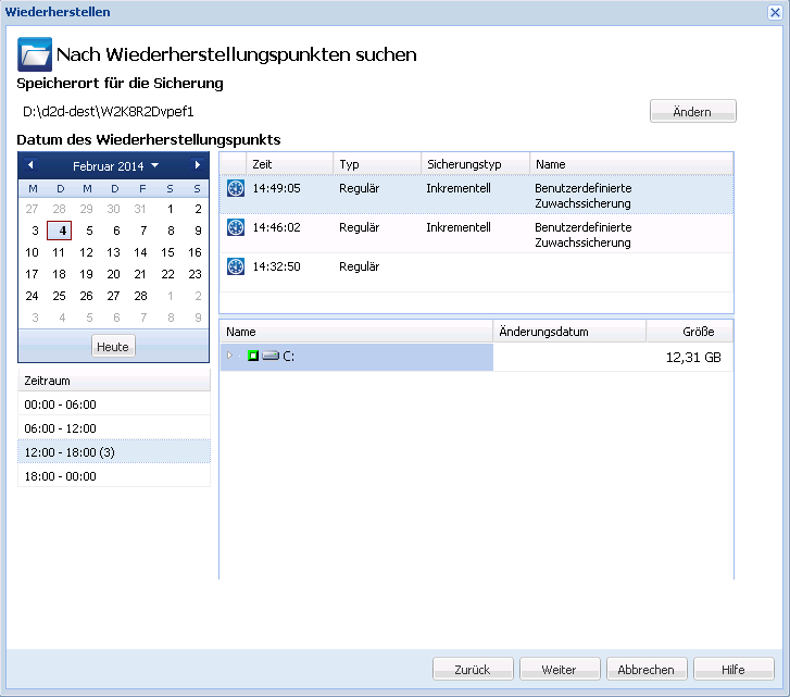 Anwendungswiederherstellung - SQL 1 - Datenbankauswahl