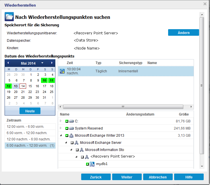 Anwendungswiederherstellung - Exchange 2