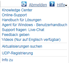 Das Menü "Hilfe"