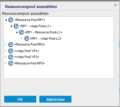 Wiederherstellen - alternative VM - Ressourcenpool - Neu