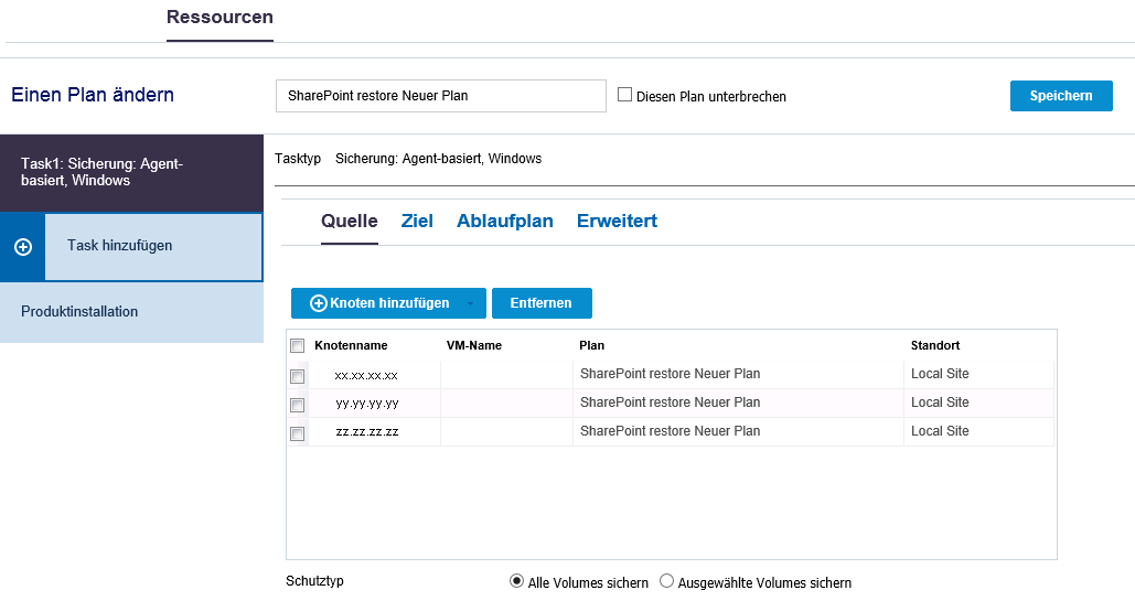 Hinzufügen aller Knoten in Sharepoint-Farm-Umgebung