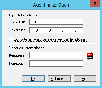 Agent hinzufügen