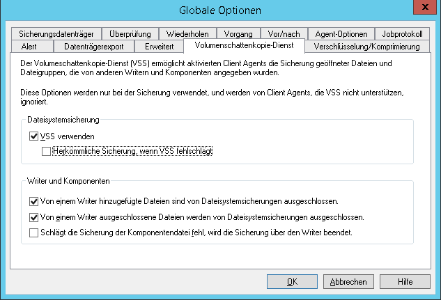 Globale Optionen