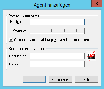 Agent hinzufügen