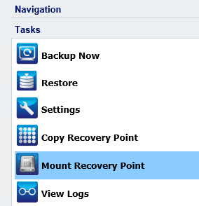 Mount Recovery Point Task