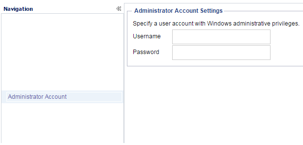 Administrator account settings dialog